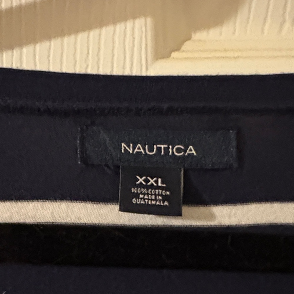 Nautica Navy and White 3X Striped Long Sleeve Tee NWOT! - Picture 2 of 2